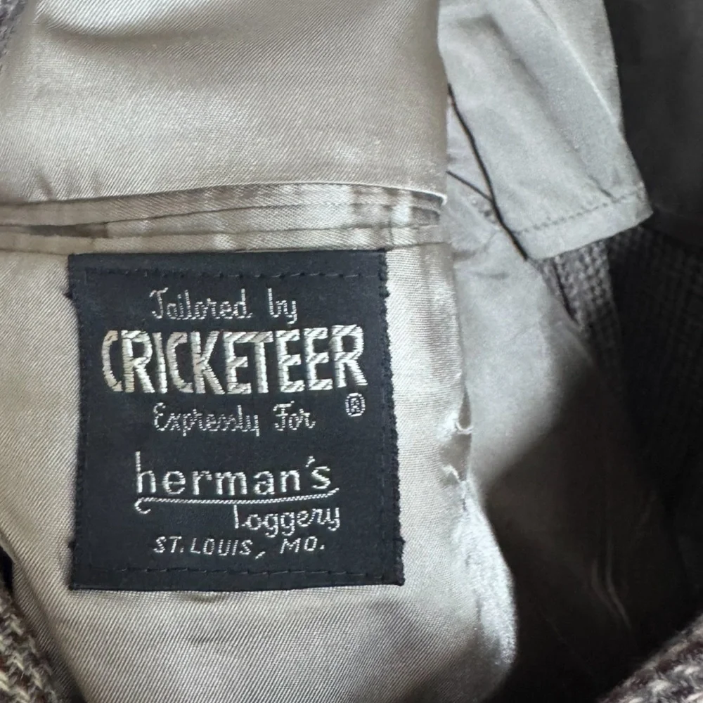 Cricketeer Wool Houndstooth Blazer Men’s (Fits 42R Large) Made in USA